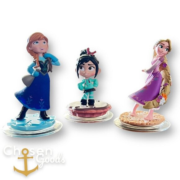 Disney Infinity Tangled Rapunzel Frozen Anna And Vanellope Princess Loose Bundle - Picture 1 of 5